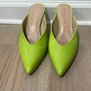 Stuart Weitzman green low mule heel
